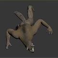 3D Mythical Werewolf Character Muscular Body Standing Pose Open Mouth Sharp Teeth