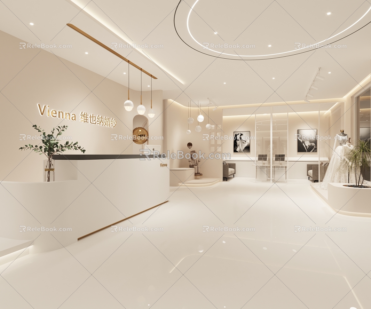 Modern Bridal Shop 3d model