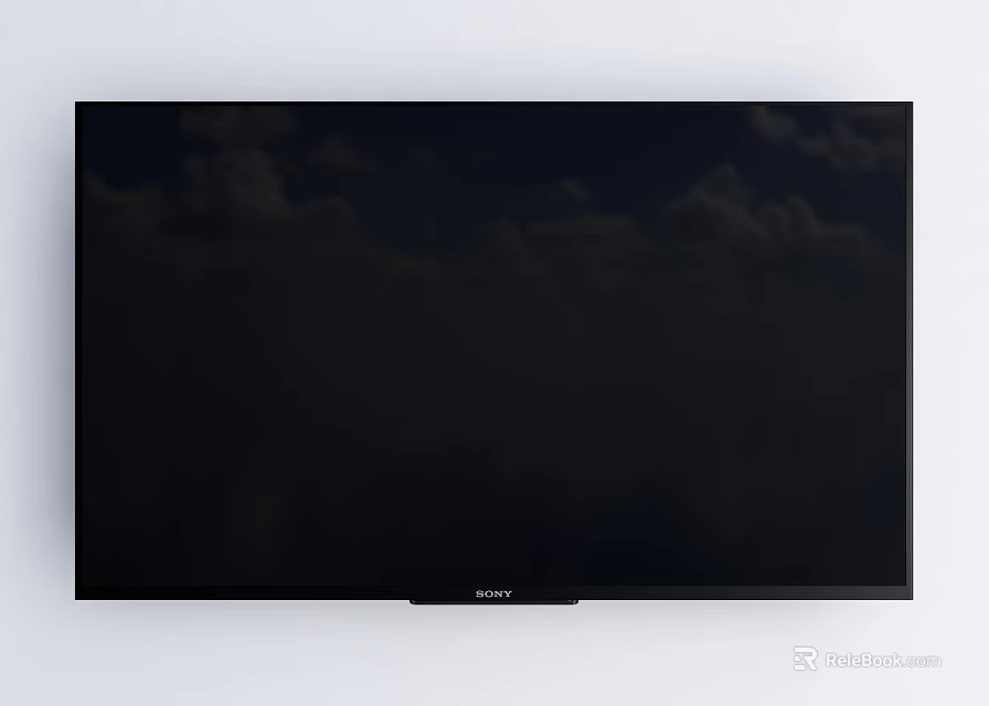 Sony Smart Television With Sleek Black Design And Clouds On Screen 3d model 