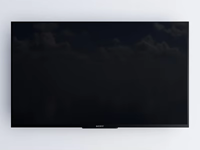 Sony Smart Television With Sleek Black Design And Clouds On Screen 3d model