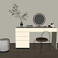 Modern Dressing Table Dressing Table Dressing Stool Crystal Stool Makeup Mirror Dressing Table Makeup Table 3d model