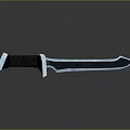 Modern Tactical Knife With Metallic Blade Black Textured Handle And Shiny Reflection