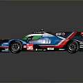 Sleek Blue And Green Racing Car With Aerodynamic Design For Track Events