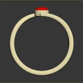 Elegant Gold Ring Design With Red Gemstone And Smooth Band