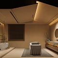 Modern Luxury Beauty and Hair Salon Interior with Reception Desk Display Shelves and Green Plant