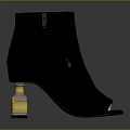Stylish Black Open Toe Ankle Boots With Colorful Block Heel And Side Zipper