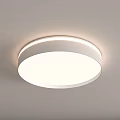 Modern Round White Flush Mount Ceiling Light With Sleek Design Illumination 3d model