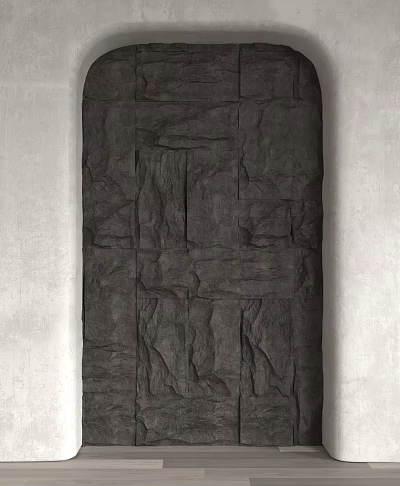 Dark Natural Stone Background Wall With Irregular Texture And Rustic Design 3d model