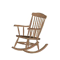 Natural Wooden Rocking Chair With Slatted Back For Comfortable Indoor Use
