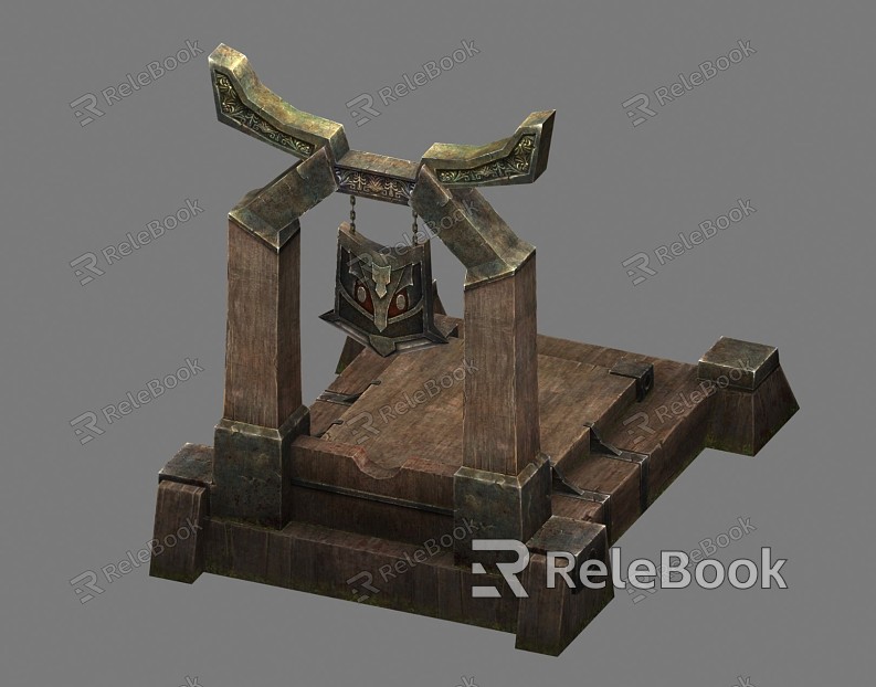 Modern game props guillotine beheading wooden tower ancient city wall ancient city wall palace model