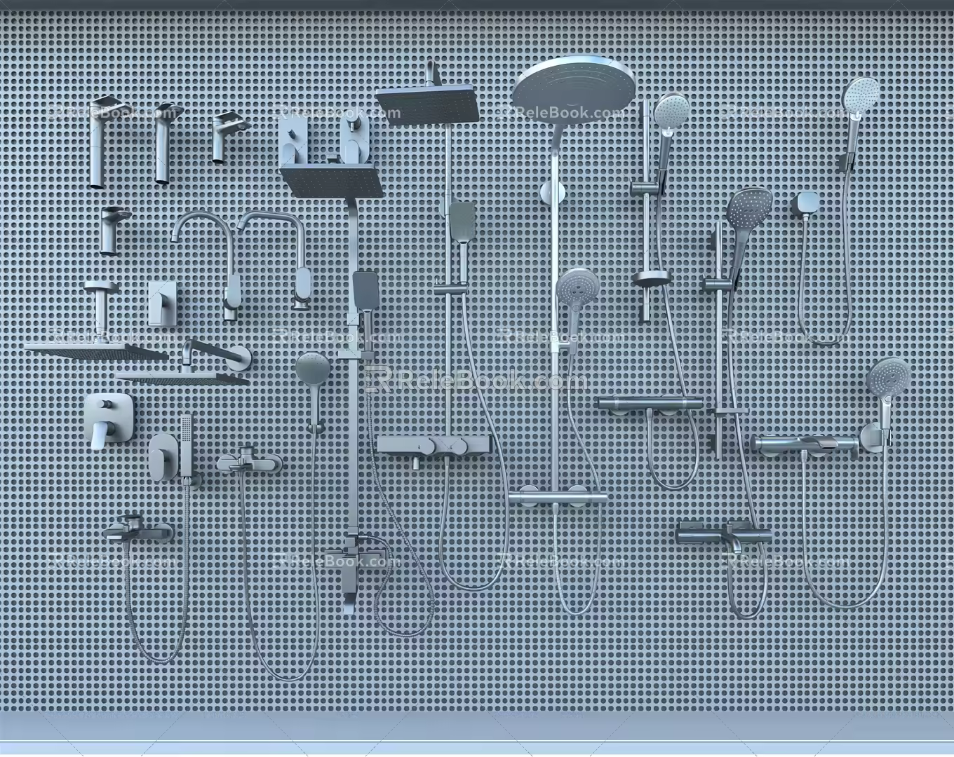 Modern faucet combination 3d model