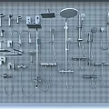 Modern faucet combination 3d model