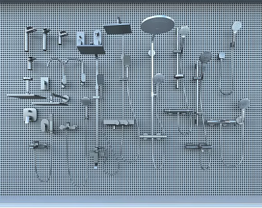 Modern faucet combination 3d model