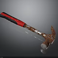 Rusty Hammer Tool Equipment With Red And Black Handle And Metal Head