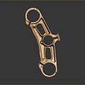 Golden Metal Daily Life Product With Curved Design Ring Shaped Structure And Reflective Finish