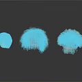 Three Realistic Organ Models With Detailed Hair Structures On White Background