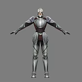 Game Movie Character In Silver And Brown Detailed Warrior Armor With Helmet Design