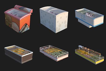 Shopping Mall Supermarket Freezer Supermarket Shelf 3d model