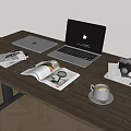 Modern Computer Office Supplies Combination Apple Computer Books Camera Ornaments 3d model