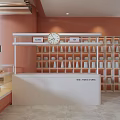 THE SWEET ONE Dessert Restaurant Storefront Featuring Display Case And Brick Wall Design 3d model