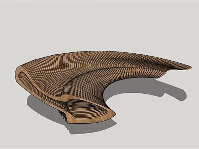 Outdoor Chair With Woven Design Curved Shape And Modern Style For Gardens 3d model