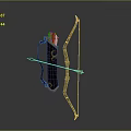 Intricate Decorative Bow with Golden Accents Brown Body Bowstring and Arrow as Traditional Weapon Design