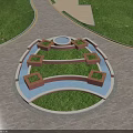 Red Brick Townhouse Exterior With Multi Storey Design And Balconies In Green Grass Field