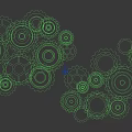 Metal Mechanical Gears And Parts Decorative Design On Black Background With Intricate Details