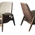 Single Sofa with Wooden Frame Fabric Upholstery Beige and Brown Modern Minimalist Design