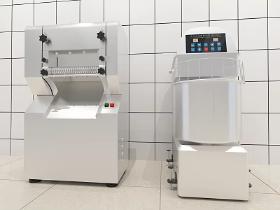Industrial Commercial Kitchen Equipment Stainless Steel Mixer And Dough Roller With Control Panel 3d model