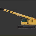 Yellow Crawler Function Vehicle With Extended Crane Arm And Construction Cab 3d model