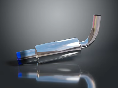 Stainless Steel Shiny Curved Exhaust Pipe For Home Household Supplies Use 3d model