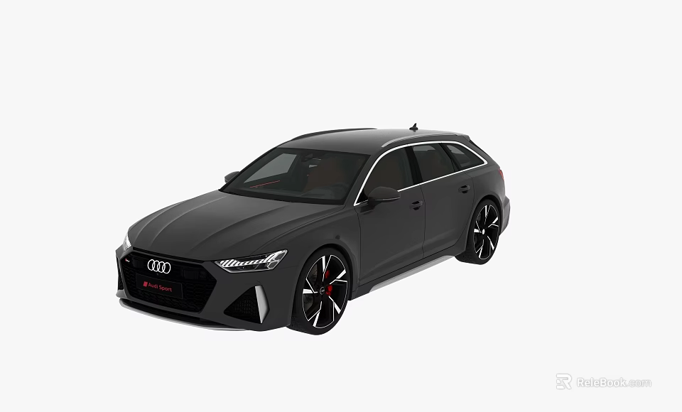 Black Audi Avant Sports Car With Modern Sleek Exterior Design Features 3d model 