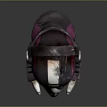 Tactical Battle Helmet With Black White Pink Colors And Distinctive Emblem Design