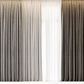 Modern Grey Velvet Curtains With White Sheer Layer For Home Window Decoration