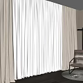Layered Beige Curtains With Sheer Panels In Modern Living Room With Accent Chair And Floor Lamp