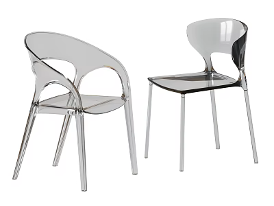 Modern Transparent Dining Chairs Featuring Curved Backrest And Stylish Design 3d model