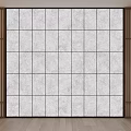 Modern Marble Tile Background Wall With White Texture And Wooden Side Decorations 3d model