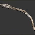 Light Brown Twig Like Object With Textured Surface And Curved Shape On Dark Background 3d model