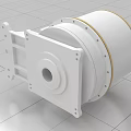 White Cylindrical Industrial Equipment With Metal Flange Bolts And Mounting Structure