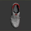 White Lace Up Sports Shoes With Red Stripes And Logo For Casual Daily Use