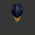 Blue And Gold Tactical Weapon Helmet With Warrior Inspired Design And Reflective Surface