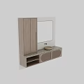 Bathroom Washbasin Vanity With Wooden Cabinet Woven Doors Square Mirror And Marble Top