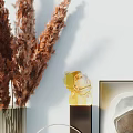 Decorative Ornament Collection With Cherub Statue Stacked Books Glass Diffuser Artistic Frame And Geometric Decor