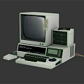 Vintage CRTC Systems Computer With Monitor Keyboard Floppy Drive And Mouse