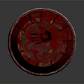 Red Wooden Barrel With Silver Metal Hoops And DO NOT OPEN Sign On Dark Background