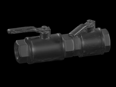 Double Handle Ball Valve Faucet Structure With Metal Body And Lever Handles 3d model