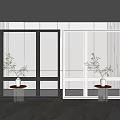 Modern floor-to-ceiling window combination 3d model
