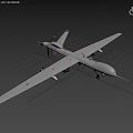 White Fighter Drone With Streamlined Fuselage Long Wings And Extended Landing Gear