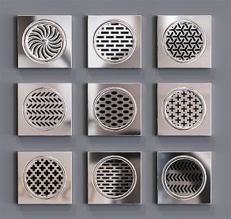 Modern floor drain stainless steel floor drain combination 3d model